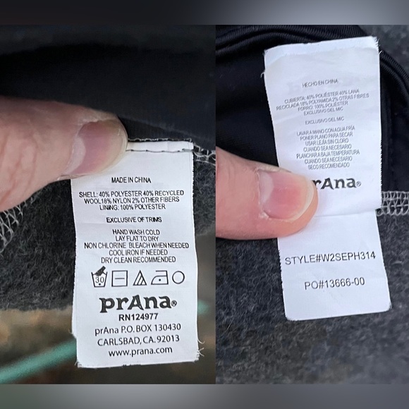 Prana Sephra Full Zip Recycled Wool Blend Shawl Collar Sweater Jacket Sz S - Picture 4 of 16